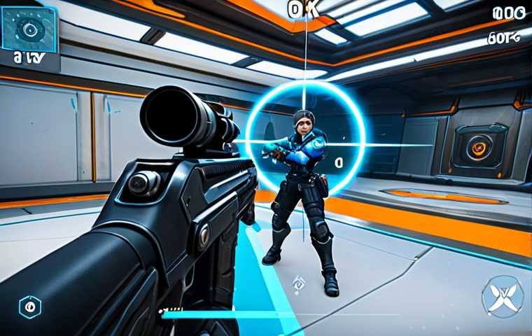 오버워치2 사용자 인터페이스 커스터마이징 - Focus on Mirilla (Crosshair)**

"A first-person perspective screenshot of Overwatch 2 gameplay, focu...