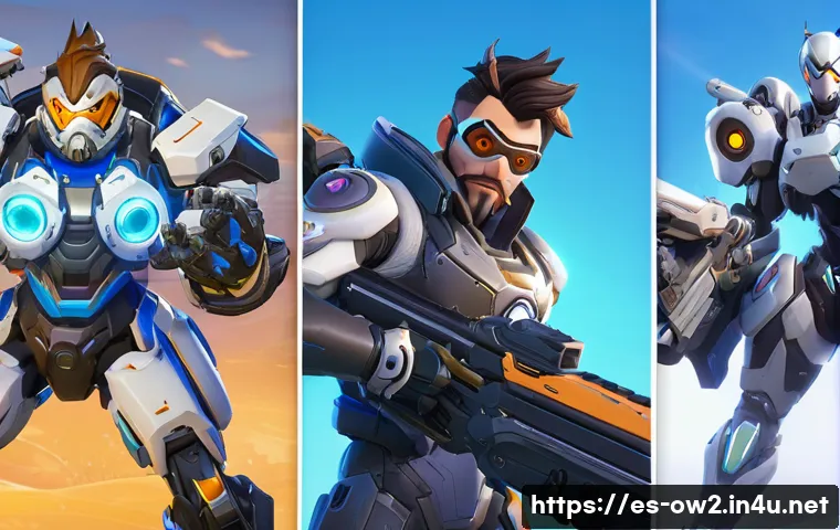 오버워치2 개발자 라이브 방송 - Here are three detailed image generation prompts in English, inspired by the Overwatch 2 update disc...